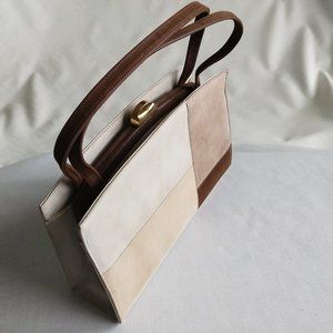 Vintage Palizzio Beige Veneto Combination Suede Handbag/Purse